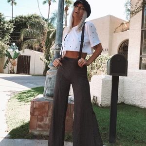 Overall wide leg pants